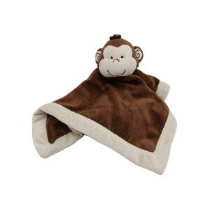 Tiddliwinks Monkey "Velour" Soft Baby Security Blanket Blankie Plush Lovey